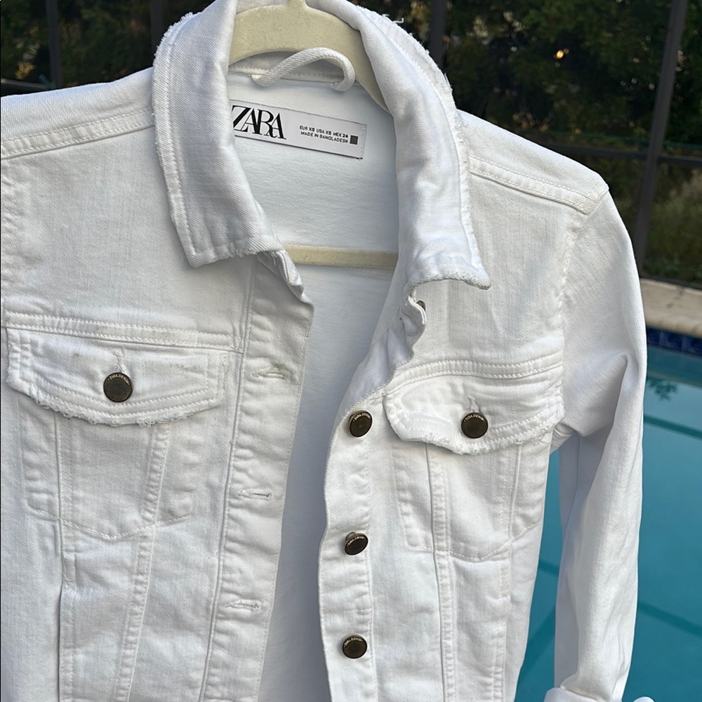 Zara White Denim Jacket